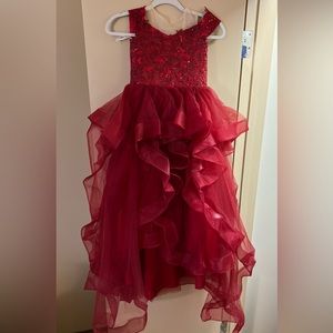 Girls red ball gown dress